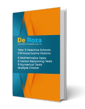 VIC Set of 6 Mathematics Tests, 6 Numerical Reasoning Tests and 6 Verbal Reasoning Tests - Yr 8 for Yr 9 Selective School Entrance