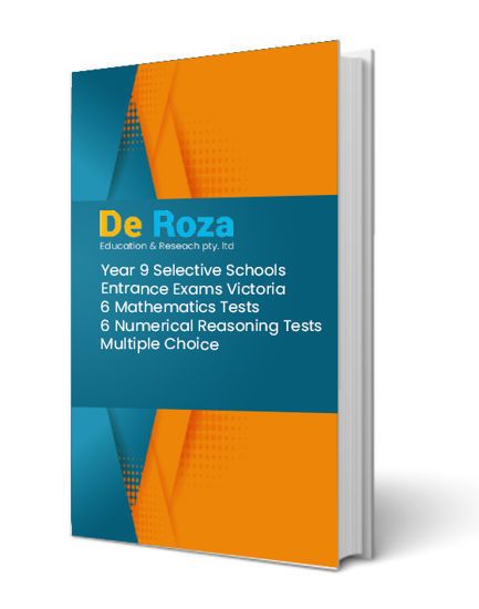 VIC Set of 6 Mathematics Tests and 6 Numerical Reasoning Tests - Yr 8 for Yr 9 Selective School Entrance